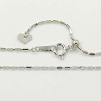 テーパーチェーン(レーザーシリンダーチェーン)ネックレス18金ホワイトゴールド or  K18ゴールド or K18ピンクゴールド 3種類からお選びいただけます。（幅1.0mm 長さ45cm/長さ調整可能式)の通販は