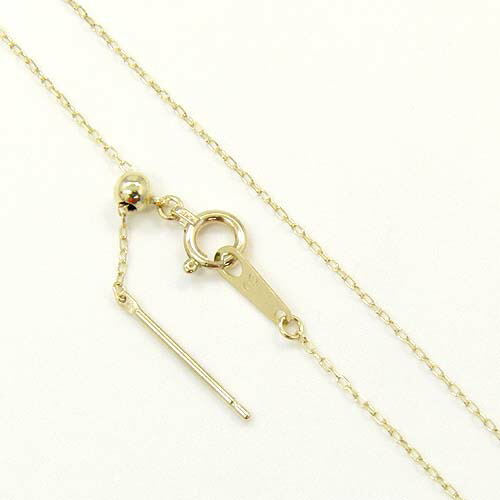 スライドピン 長さ45センチ 10金(K10) スライドピン 小豆 チェーン(幅0.75mm・長さ45cm)長さ調整・抜き差し可能・引き輪プレート付きの通販はその他ネックレスチェーン