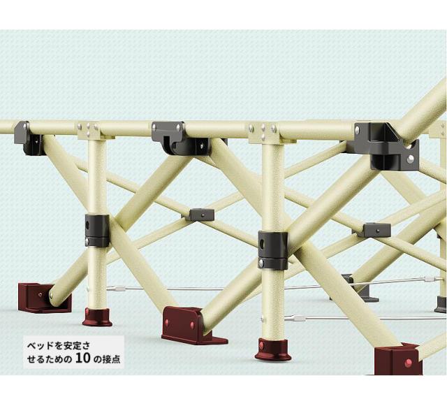 折り畳みベッド キャンプコット アウトドアベッド コット 簡易ベッド シングルベッド アウトドアコット 持ち運び便利 アウトドア 折りたたみ式コット 耐荷重200kg_4