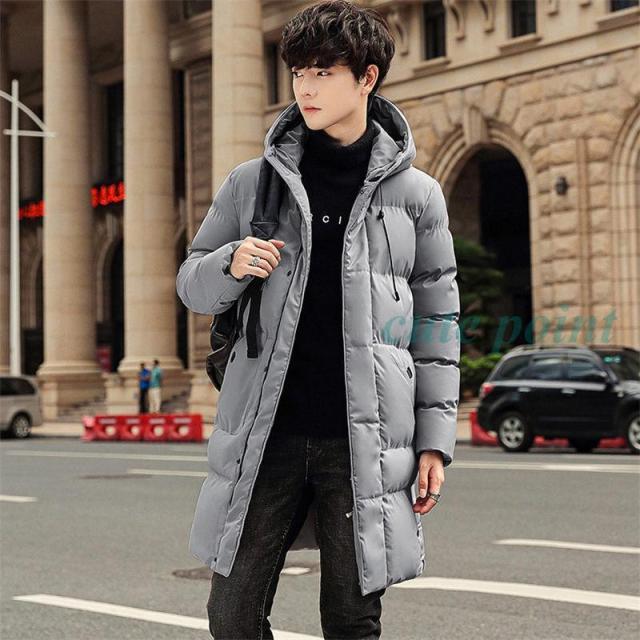 中綿コート メンズ ダウンジャケット ロング丈 ベンチコート フード