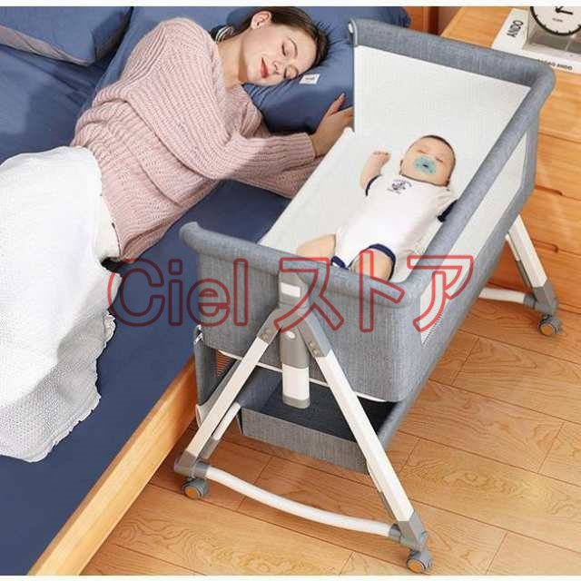 ベビーベッド 添い寝 折りたたみ SGS認証済 ミニ 新生児 0ヶ月~2歳 キャスター付き ゆりかご 収納袋付き 赤ちゃん 蚊帳 付き 出産祝い 2025最新モデル 添い寝 ベビーベッド ミニ 持ち運び 折りたたみ SGS