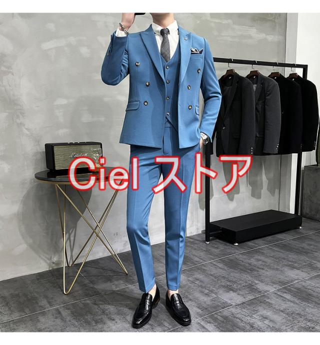 BALENCIAGA ダブル セットアップ スーツ ヴィンテージ パープルブルー BALENCIAGA ダブル セットアップ スーツ ヴィンテージ パープル