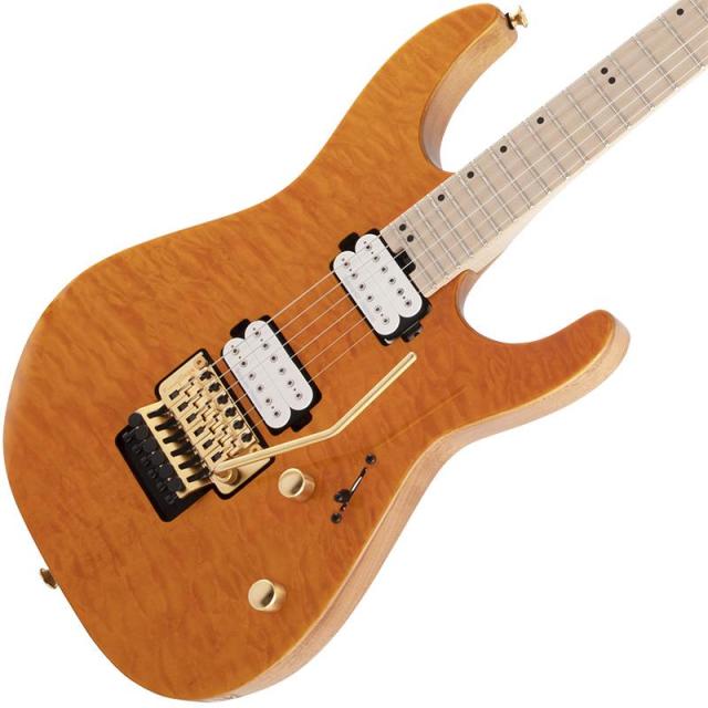 Charvel Pro-Mod DK24 HH FR M Mahogany with Quilt Maple (Dark Amber/Maple)_2