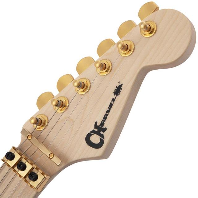 Charvel Pro-Mod DK24 HH FR M Mahogany with Quilt Maple (Dark Amber/Maple)_4