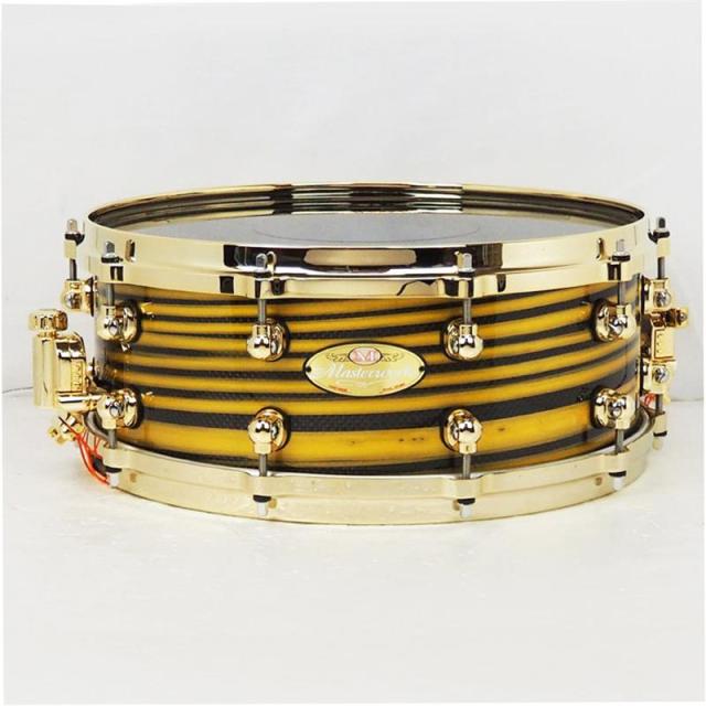 Pearl Masterworks Snare Drum 14x5.5 -Gold Swirl on Black Carbon