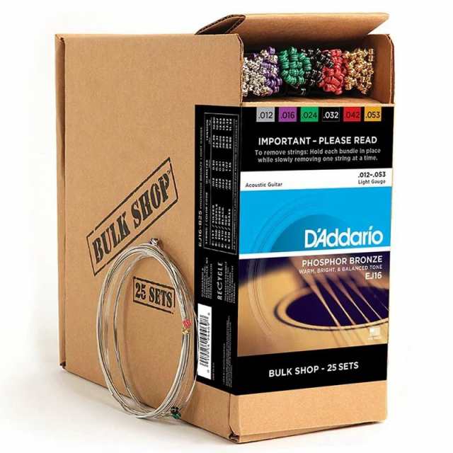 D’Addario 【秋のスーパーセール】 BULK SHOP Phosphor Bronze Light [EJ16-B25]