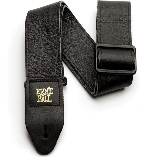 ERNIE BALL 【夏のボーナスセール】 2 inch Tri-Glide Italian Leather Strap - Black [#P04134]