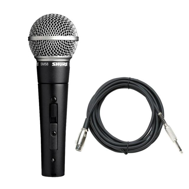 SHURE SM58SE【マイクケーブルセット(XLRメス-TSフォン)5.0ｍ】(定番・スイッチ付きダイナミックマイク)(国内正規品2年保証)(シュア)
