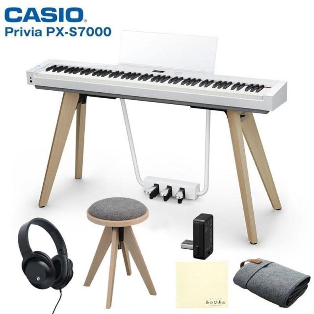 CASIO (セルフ組立・玄関先お渡し) Privia PX-S7000WE ホワイト 純正スツール(高低自在)セット カシオ プリヴィア (特典：練習用ヘッドホン＆お手入れクロス付き！) 電子ピアノ デジタルピアノ プリビア (※配送事項要ご確認) (代引き不可) 151,250円