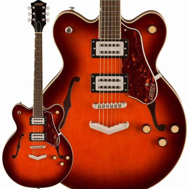 GRETSCH G2622 Streamliner Center Block Double-Cut with V-Stoptail Broad’Tron BT-3S Pickups (Fireburst/Laurel)