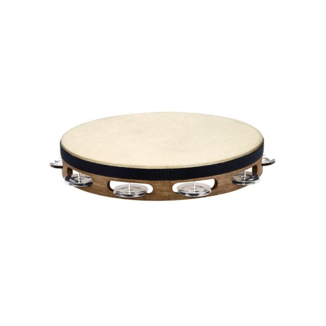 MEINL TAH1WB [Traditional Goatskin Wood Tamburines， Stainless Steel Jingles]