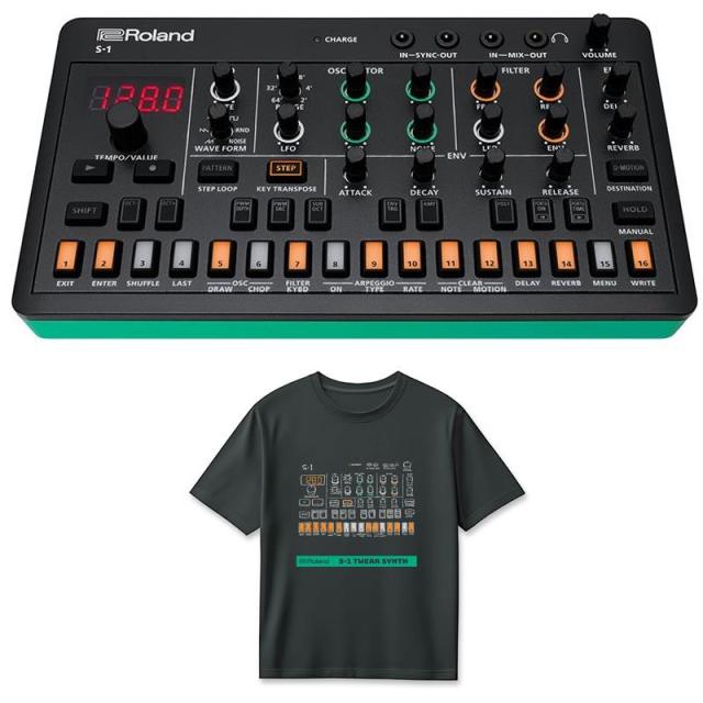 Roland (Tシャツセット)ローランド S-1 TWEAK SYNTHESIZER (AIRA Compact) & S-1 T-Shirts DesignB L (RT/S-1BL) セット シンセサイザー