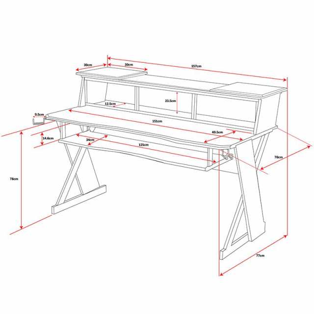 Ikebe Original Canvas Desk (STR-335) Chocolate (お届け先：本州/四国)※代引き不可