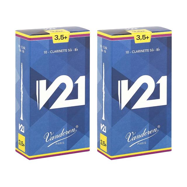 VANDOREN 【2個セット】《硬さ：3.5+》B♭クラリネット用リード バンドレン V21 【宅配便発送】【正規輸入品】