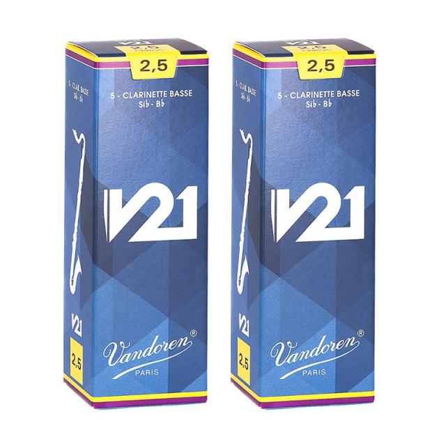 VANDOREN 【2個セット】《硬さ：2.5》バスクラリネット用リード バンドレン V21 【宅配便発送】【正規輸入品】
