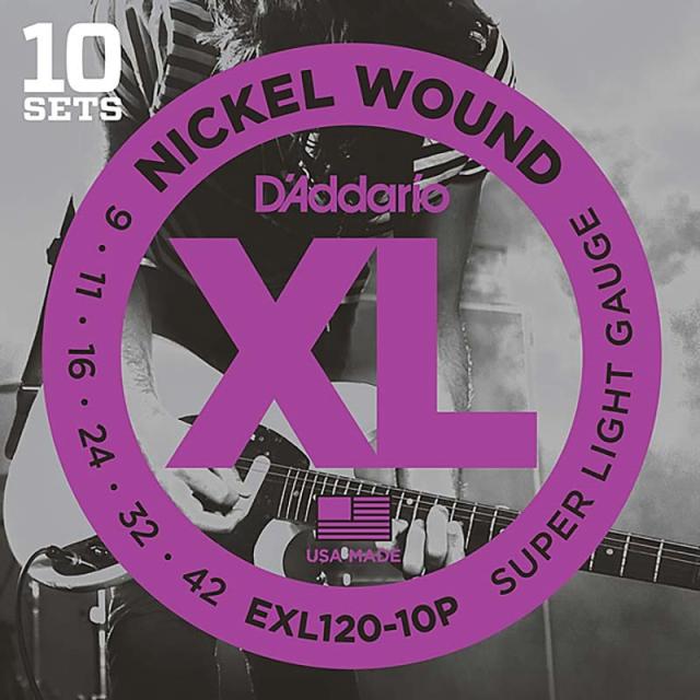 D’Addario 【夏のボーナスセール】 XL Nickel Multi-Packs Electric Guitar Strings EXL120-10P [10 Set Pack]