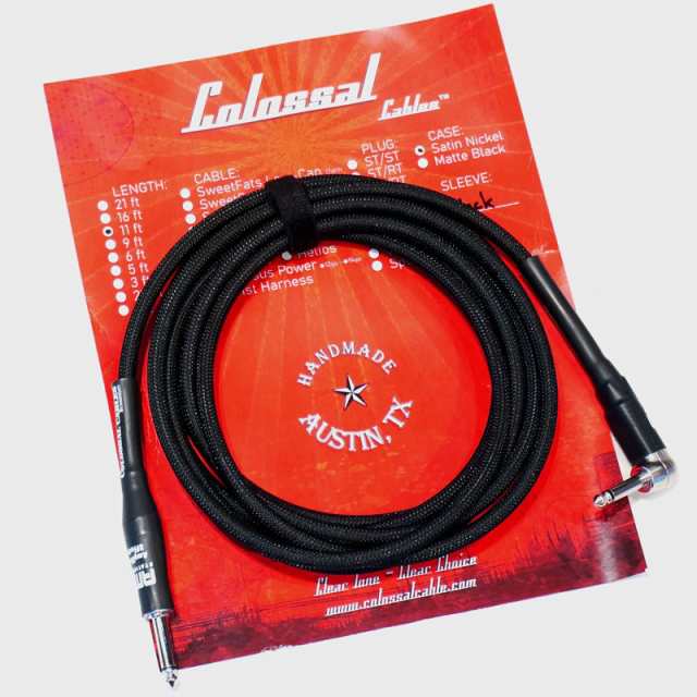 Colossal Cable Brooklyn Instrument Cable 11FT [ST-RT] [Black]【AmpStation LOGO】