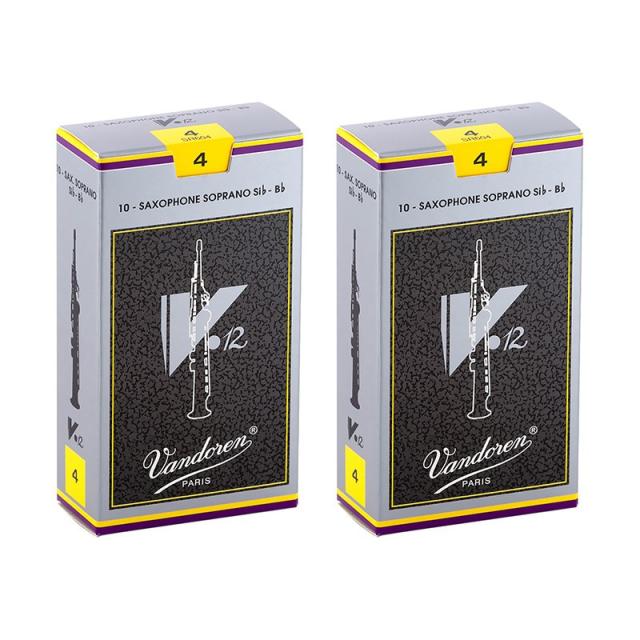 VANDOREN 【2個セット】《硬さ：4》ソプラノサックス用リード バンドレン V12 【宅配便発送】【正規輸入品】