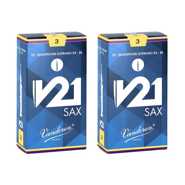 VANDOREN 【2個セット】《硬さ：3.0》ソプラノサックス用リード バンドレン V21 【宅配便発送】【正規輸入品】