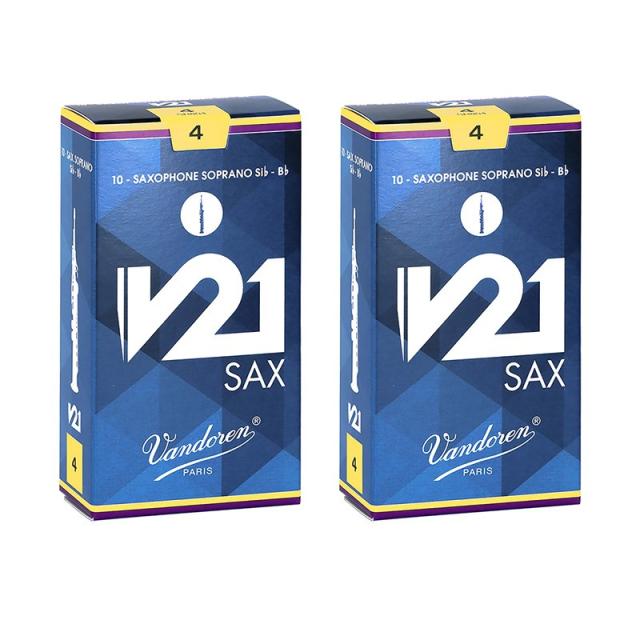 VANDOREN 【2個セット】《硬さ：4.0》ソプラノサックス用リード バンドレン V21 【宅配便発送】【正規輸入品】