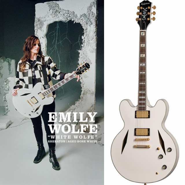 Epiphone Emily Wolfe White Wolfe Sheraton (Aged Bone White)