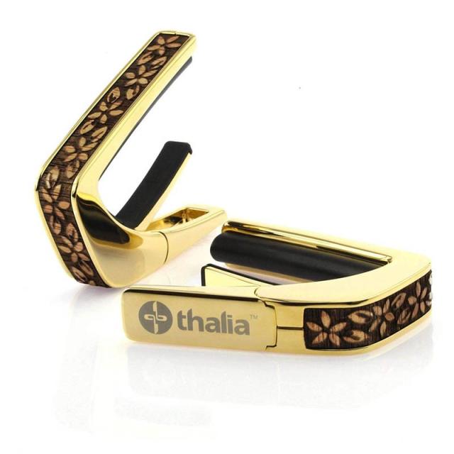Thalia Capo DELUXE Series 24K Gold HAWAIIAN KOA PLUMERIA LEI