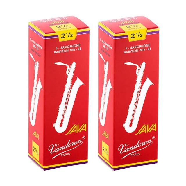 VANDOREN 【2個セット】《硬さ：2-1/2》バリトンサックス用リード バンドレン JAVA (ジャバ)　ファイルド レッドカットの通販は