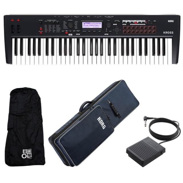 KORG 【新楽器応援セール】KROSS2 61-DB (Dark Blue) (台数限定特価！背負える専用ソフトケース＆純正フットスイッチ付き) (鍵盤堂オリジナル・レインカバー付き) コルグ ※配送事項要ご確認