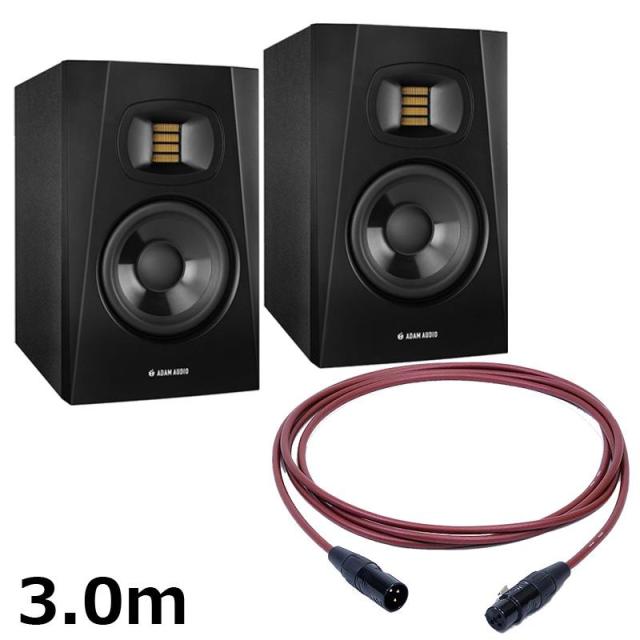ADAM T5V (ペア)【PASSGO REDスピーカーケーブルセット(XLR-XLR)3.0ｍ】(アダム)(2ウェイモニタースピーカー)