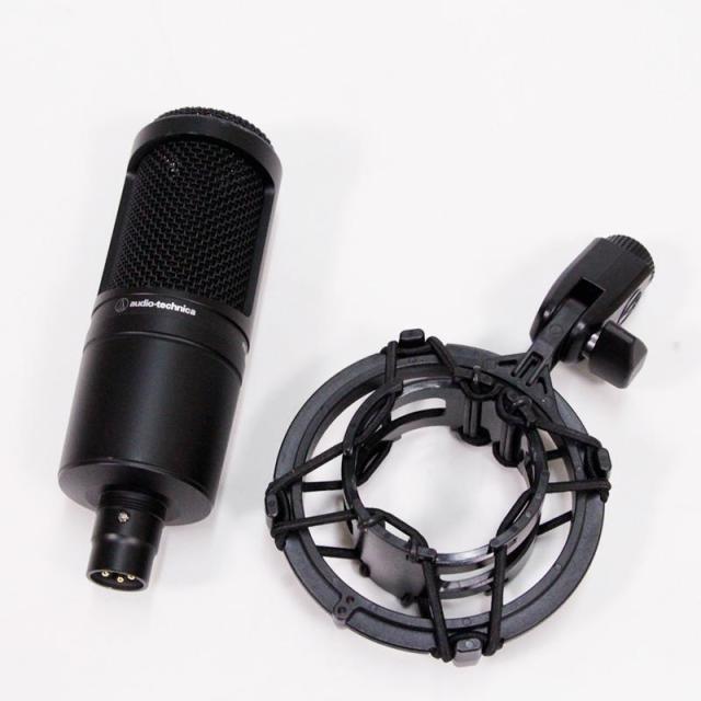 audio-technica USED 中古 AT2020 + AT8458a (バックエレクトレット・コンデンサーマイクロホン)(単一指向性)(オーディオテクニカ)
