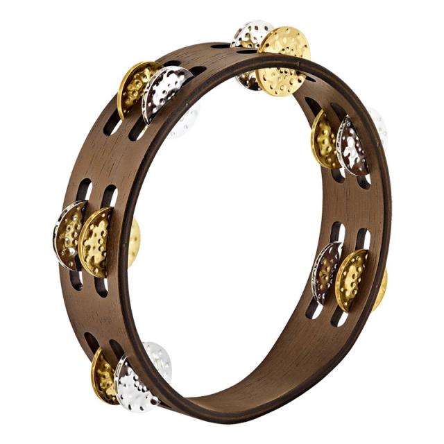 MEINL CTA2VM-WB [Compact Wood Tambourine / 2 rows，Mixed Hammered Nickel Plated Steel/Brass，Walnut Brown]