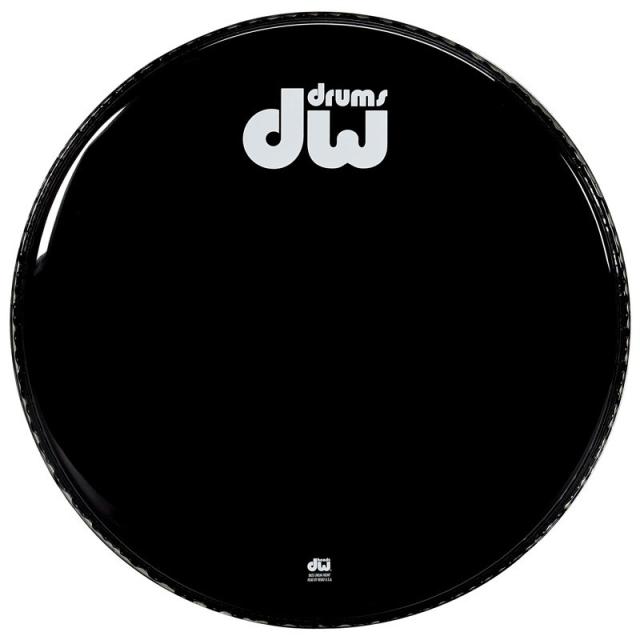 dw DRDHGB22KNV [Single Ply Gloss Black Non-Vented Bass Drum Head / 22inch]
