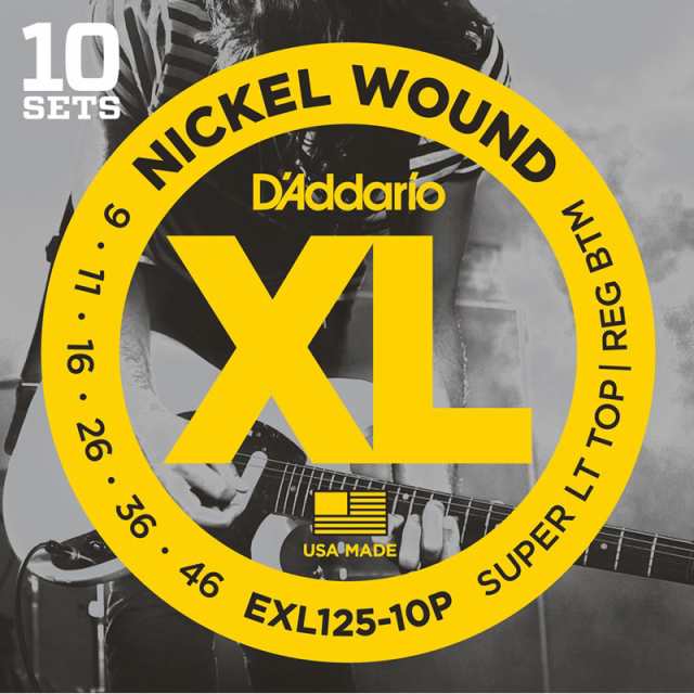 D’Addario XL Nickel Multi-Packs Electric Guitar Strings EXL125-10P [10 Set Pack]