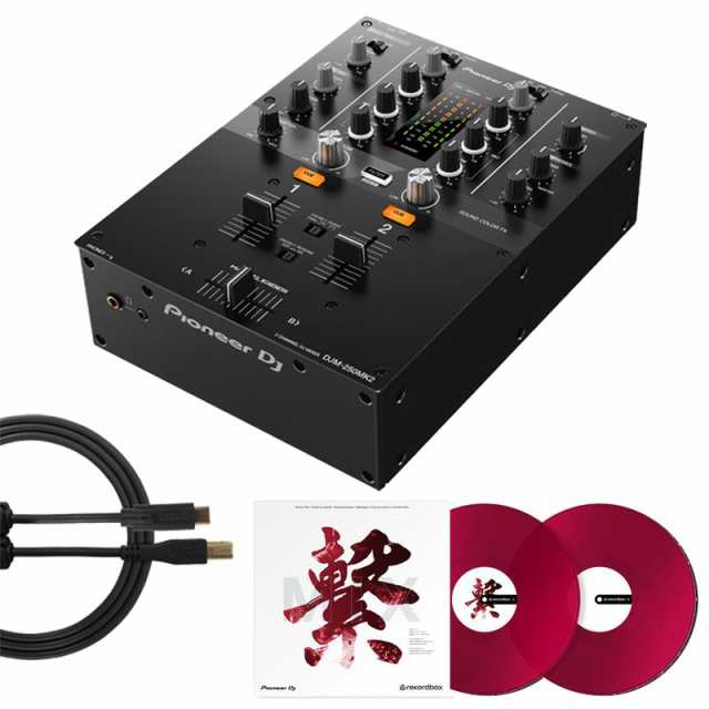 Pioneer DJ DJM-250MK2 + コントロールヴァイナルRB-VD2-CR + UDG製 USBタイプC-BケーブルSET 【rekordbox対応 2ch DJミキサー】