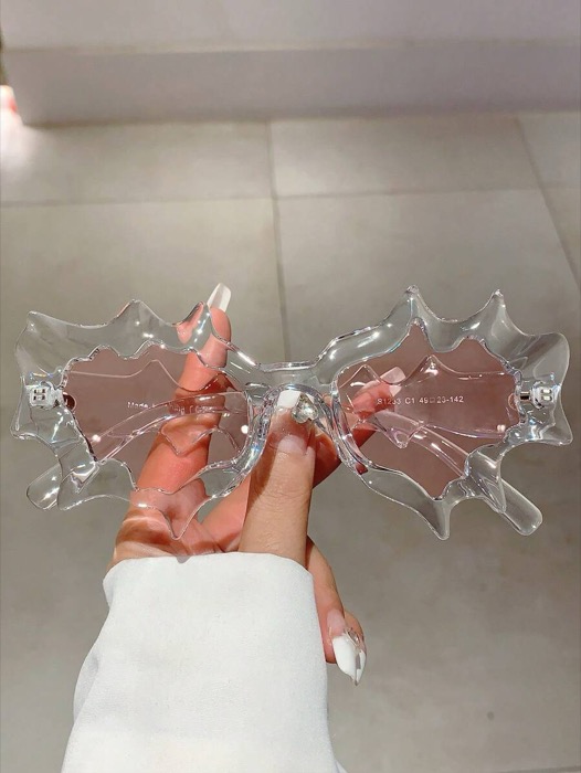 [ 7日から10日程度でお届け予定 ] アクセサリー レディース メガネ ファッショナブルな誇張されたウェーブ型コスチュームメガネ、個性的なファンキースタイルのファッショングラス、ビーチアクセサリー、女性用ビーチグラス、トレンディーな基本アイテム、秋冬レ
