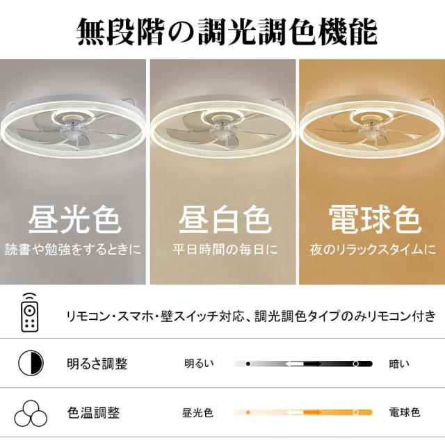 シーリングファン シーリングファンライト LED 照明器具 6畳 8畳 10畳 DCモーター サーキュレーター 調光 調色 オシャレ 天井照明 シーリングライト 北欧風 dcモーター 空気循環 省エネ 節電 リビング 寝室 部屋 洋室 和室 リモコン付き【五年保証】