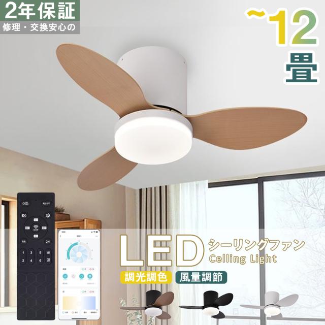 シーリングファン ホワイト・ウッド