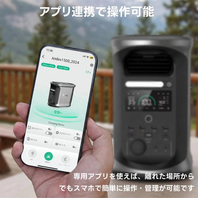 ポータブル電源 蓄電池 発電機 家庭用 コンパクト 出力 2000W 容量 1462WH 非常用電源 災害対策 大容量 ANDES 1500 蓄電池 発電機 ポータブルバッテリー 急速充電 車中泊 停電対策 防災グッズ 家庭用非常用電源 持ち運びやすい 防災対策 地震対策_10