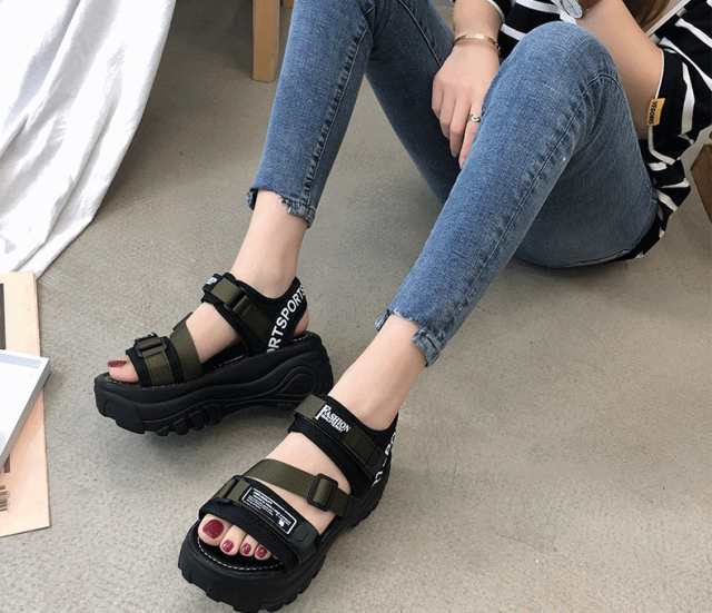 スポーツサンダル  レディース シューズ 厚底 サンダル 大きい 歩きやすい 小さい 靴 シューズ 厚底サンダル お出かけ 旅行 カジュアルの通販は