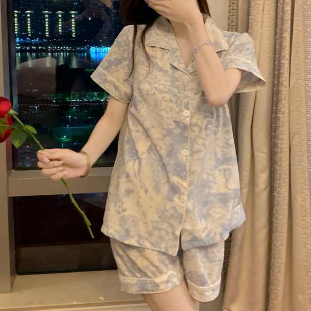 パジャマ レディース 抜け感 部屋着 パジャマ 半袖 春 夏 ナイトウエア リラックス カジュアル 送料無料 個性的 大人可愛い お泊まり会 6,367円