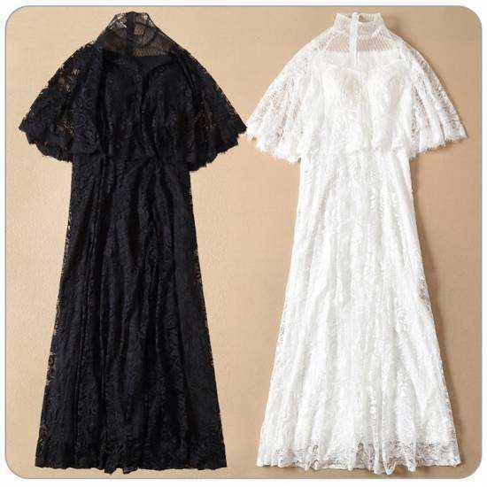 パーテイードレス 個性的 ロング 総レース ケープ風 黒 白 袖あり かっこいい 大きいサイズ 透け感 結婚式 お呼ばれ ドレス 演奏会 ロンの通販は パーテイードレス 個性的 ロング 総レース ケープ風 黒 白 袖あり かっこいい 大きいサイズ 透け感 結婚式 お呼ばれ ドレス 演奏会 ロンの通販は