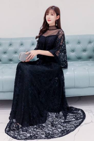 パーテイードレス 個性的 ロング 総レース ケープ風 黒 白 袖あり かっこいい 大きいサイズ 透け感 結婚式 お呼ばれ ドレス 演奏会 ロンの通販は パーテイードレス 個性的 ロング 総レース ケープ風 黒 白 袖あり かっこいい 大きいサイズ 透け感 結婚式 お呼ばれ ドレス 演奏会 ロンの通販は