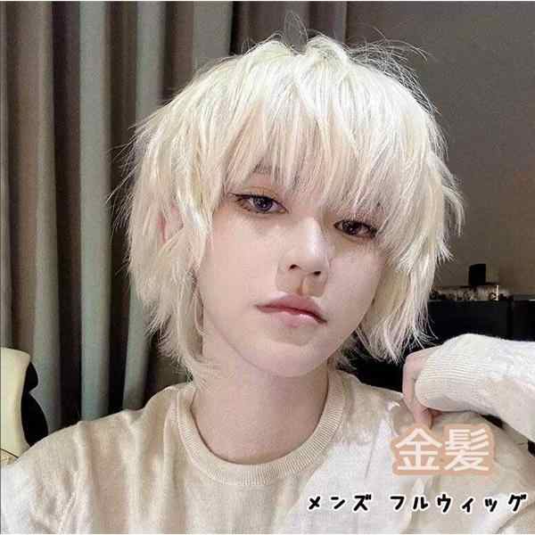 金髪 メンズ フルウィッグ かつら ウィッグ 自然 ショートウィッグ 前髪あり コスプレ 男装 おしゃれ dp150g4g4w9の通販は 5,107円