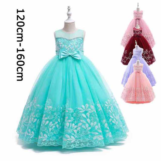 子供ドレス　ピアノ発表会ドレス　子供フォーマルドレス　フラワーガール　グリーン　ピンク　ダークピンク　ワインレッド　子供服　女のの通販は 5,340円