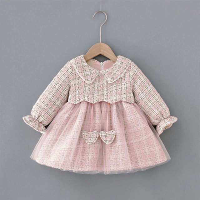 レビュー高評価商品 レビュー高評価 キッズ ベビー 毎日使える便利品 ドレス ツイード ワンピース 収納便利 送料無料