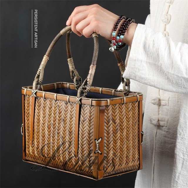 売れ筋アイテム 即納OK ハンドバッグ かごバッグ 竹編みバッグ バッグ レディース 軽量 店長太鼓判 竹製 ハンドメイド 高級 人気 在庫わずか 山葡萄 竹かご 籠 手提げカバン SNS話題 お買い得プライス 売れ筋アイテム 即納OK ハンドバッグ かごバッグ 竹編みバッグ バッグ