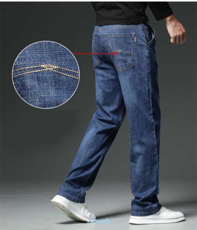パンツ 30-44CM デニムパンツ メンズ ストレッチ  イージーパンツ 薄手 大きいサイズ ビジネスパンツ ストレッチ 夏 用 太め UVカット 清 パンツ 30-44CM デニムパンツ メンズ ストレッチ イージーパンツ 薄手