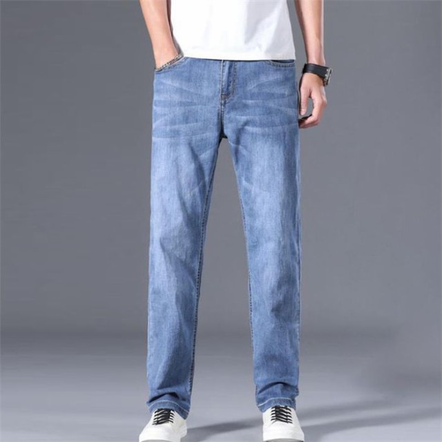 パンツ 30-44CM デニムパンツ メンズ ストレッチ イージーパンツ 薄手