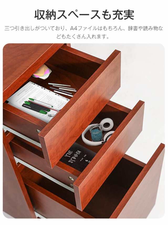 人気商品】【ナチュラル】パソコンデスク 一体分割両用 引き出し付き