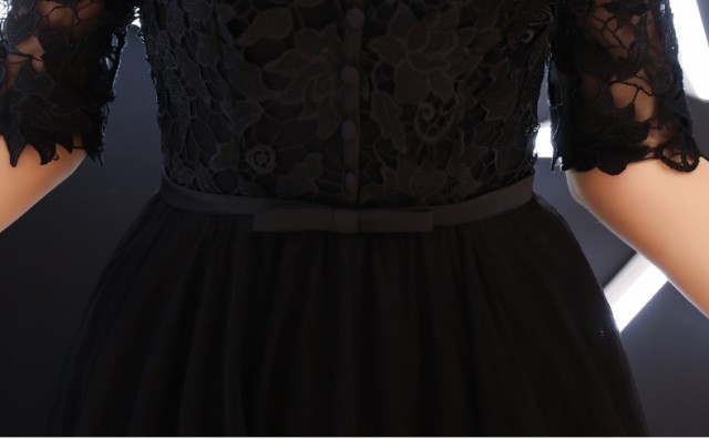 人気急上昇 数量限定入荷 ロングドレス黒ワンピースシースルーレース